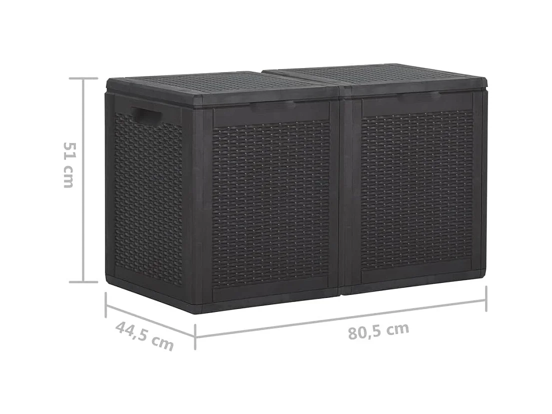 Boîte de rangement de jardin 180 L Noir PP