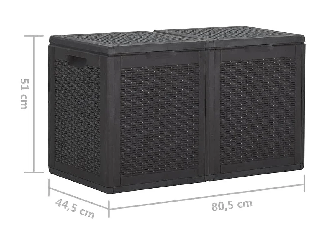 Boîte de rangement de jardin 180 L Noir PP