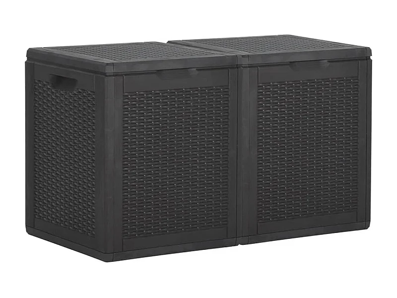 Boîte de rangement de jardin 180 L Noir PP