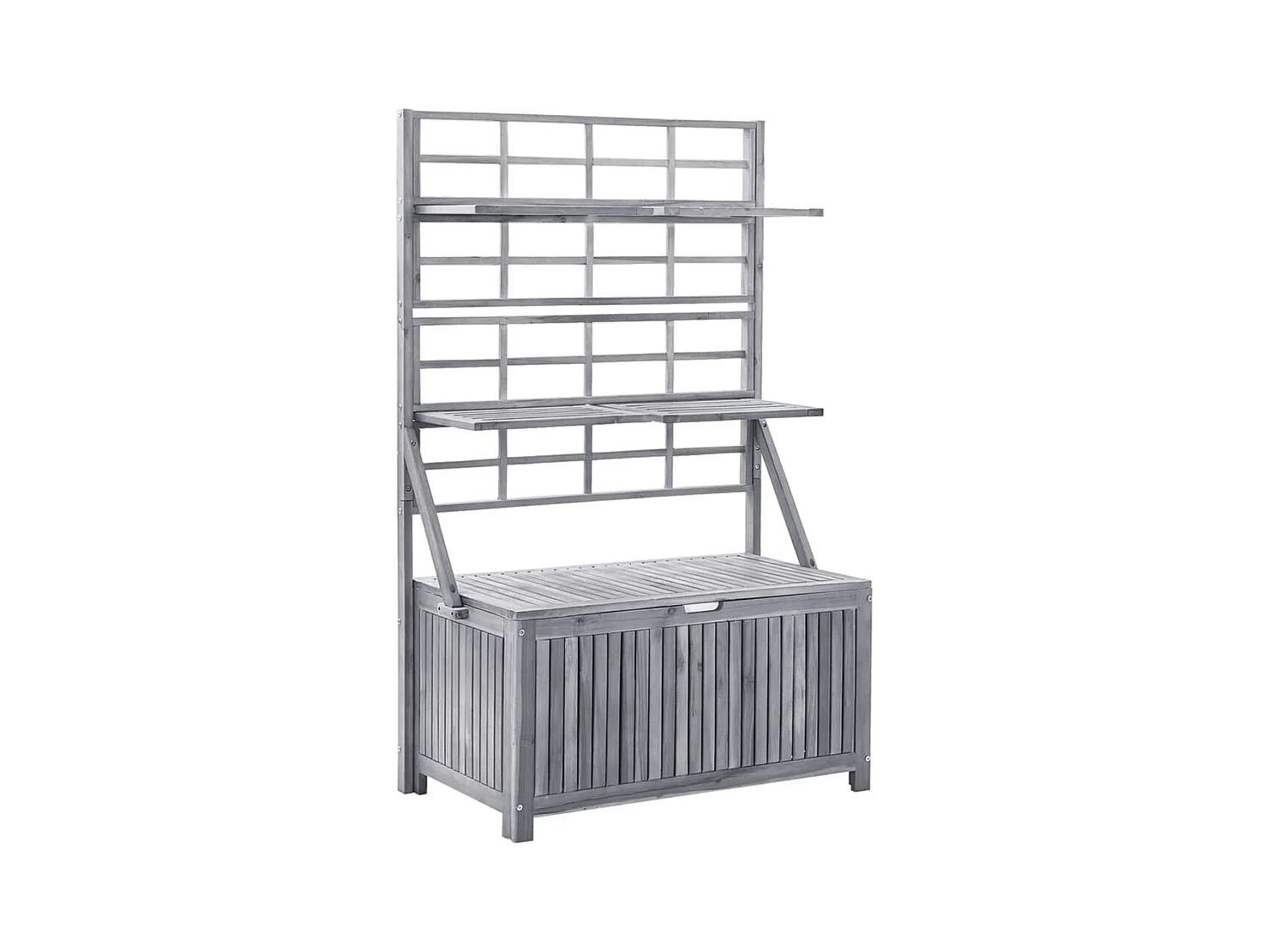 Boîte de rangement avec treillis Gris 99x55x160 Bois d'acacia