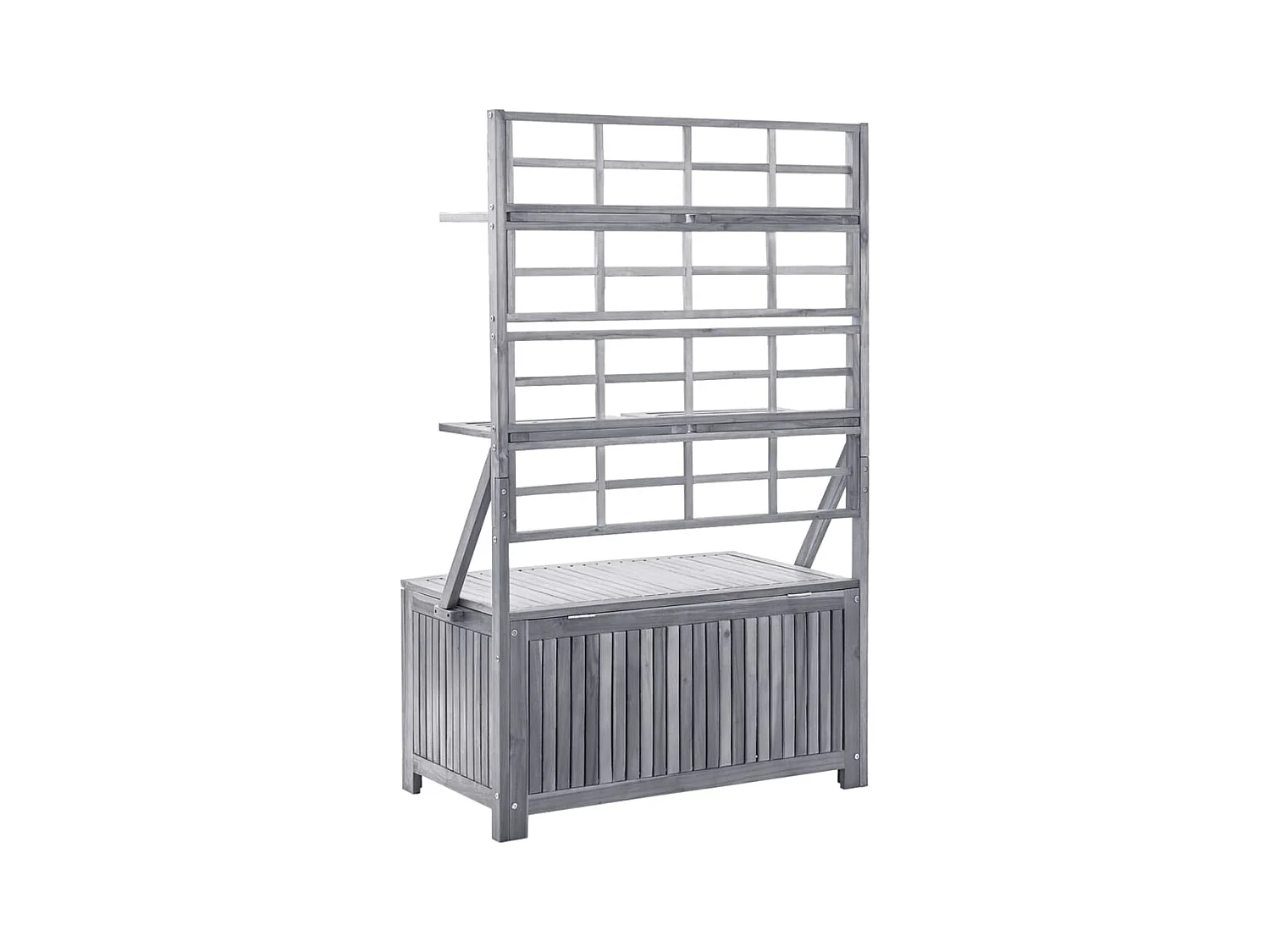 Boîte de rangement avec treillis Gris 99x55x160 Bois d'acacia
