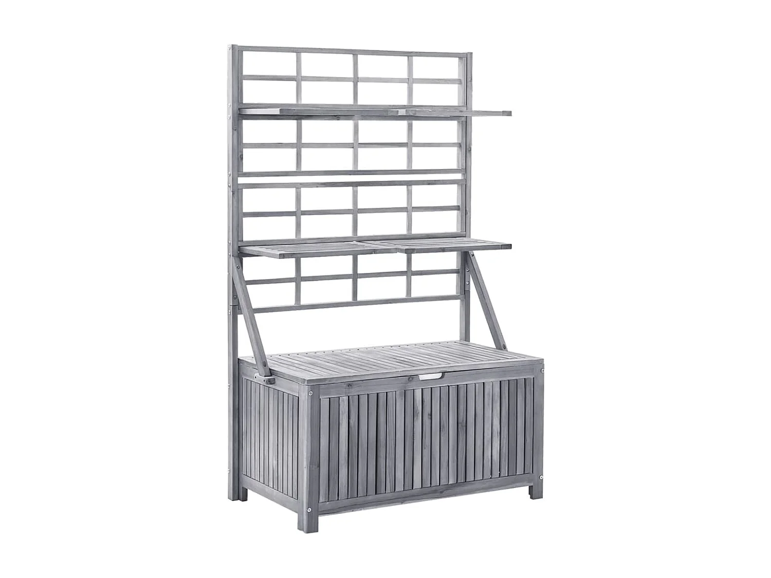 Boîte de rangement avec treillis Gris 99x55x160 Bois d'acacia