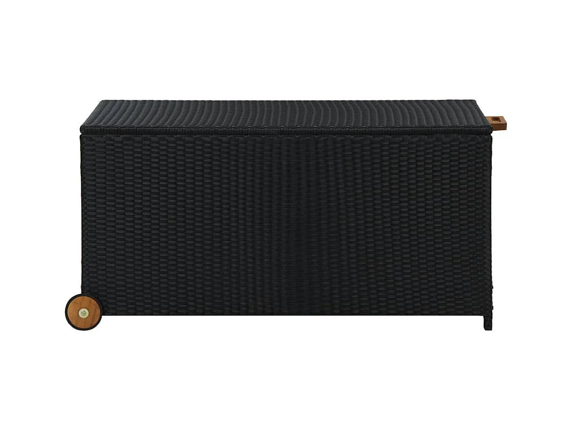 Boîte de rangement de jardin Noir 120x65x61 Résine tressée