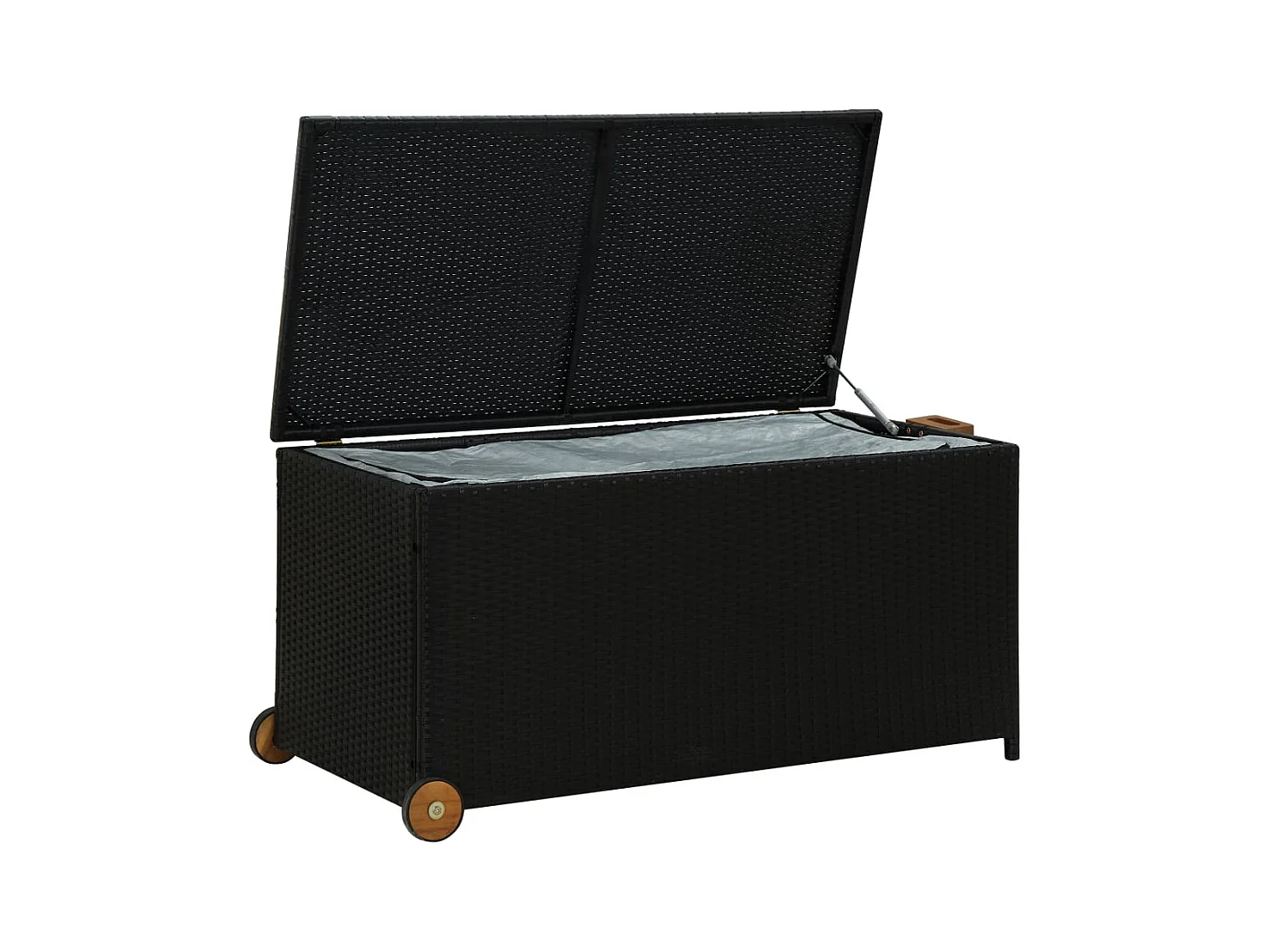 Boîte de rangement de jardin Noir 120x65x61 Résine tressée