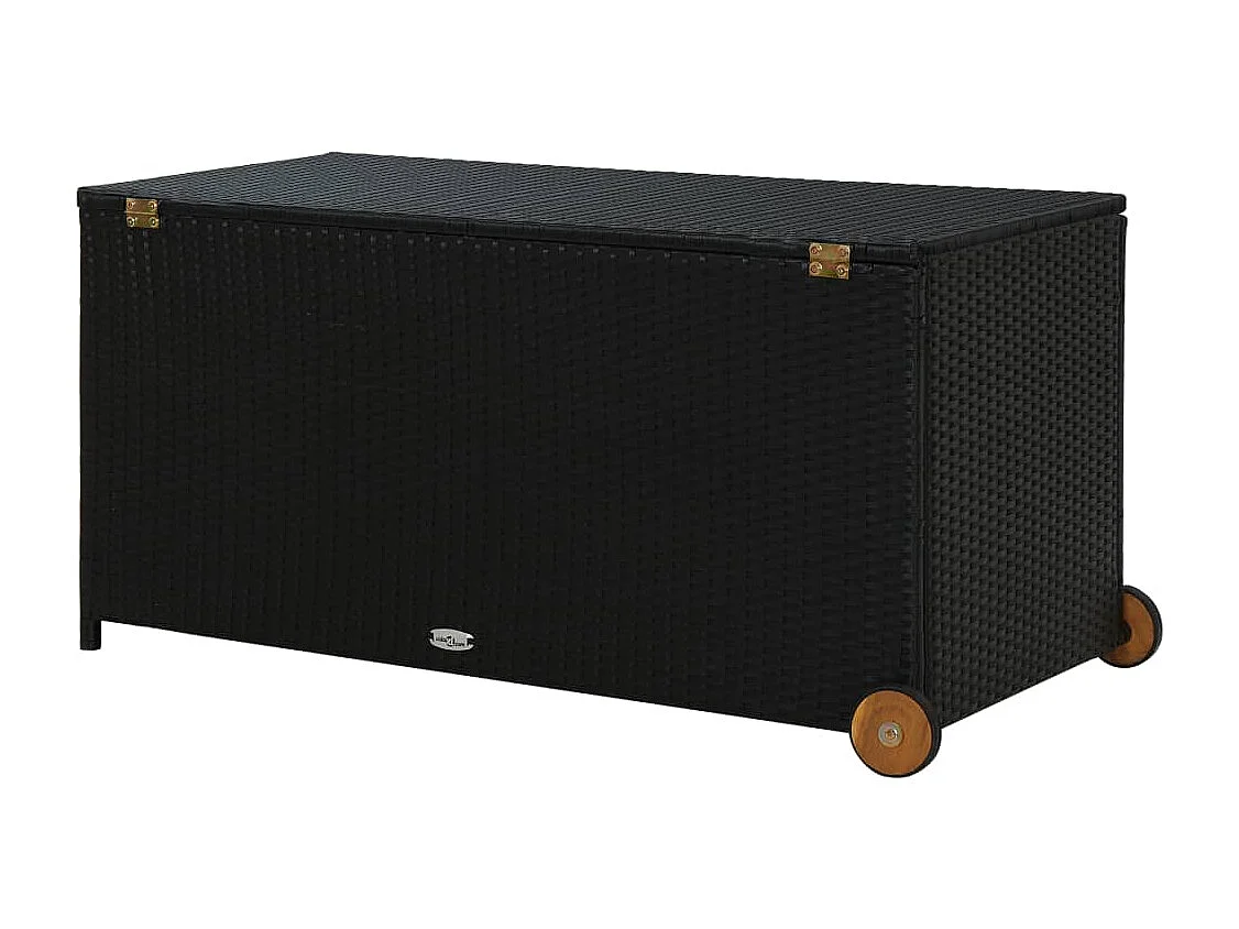 Boîte de rangement de jardin Noir 120x65x61 Résine tressée