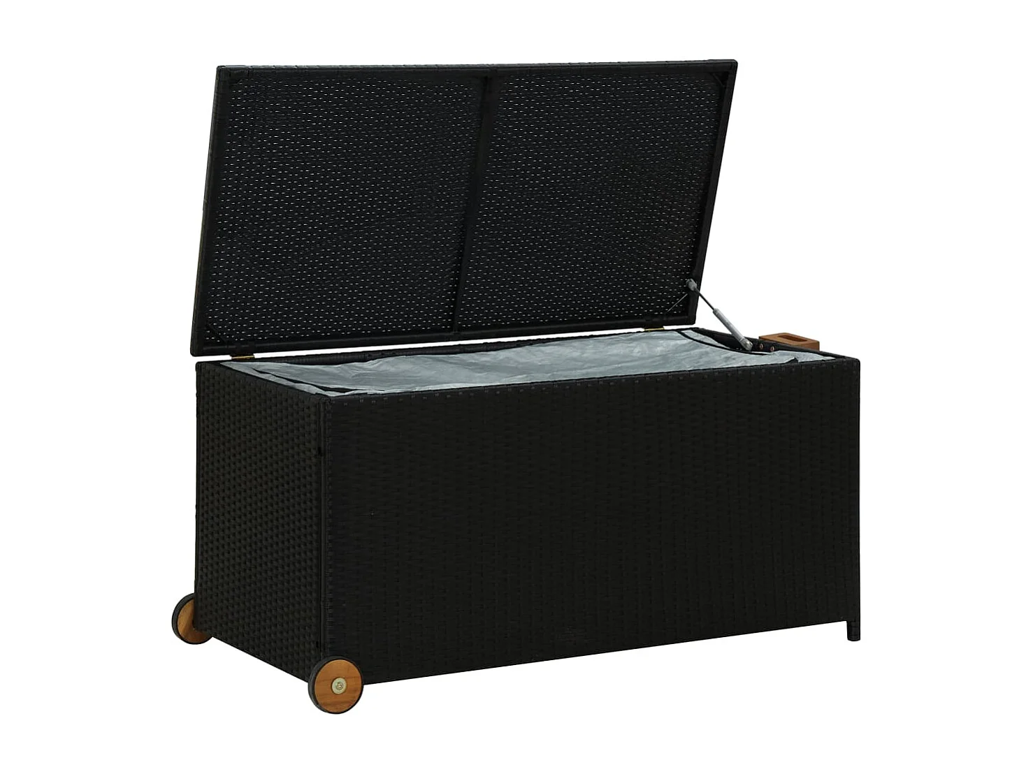 Boîte de rangement de jardin Noir 120x65x61 Résine tressée