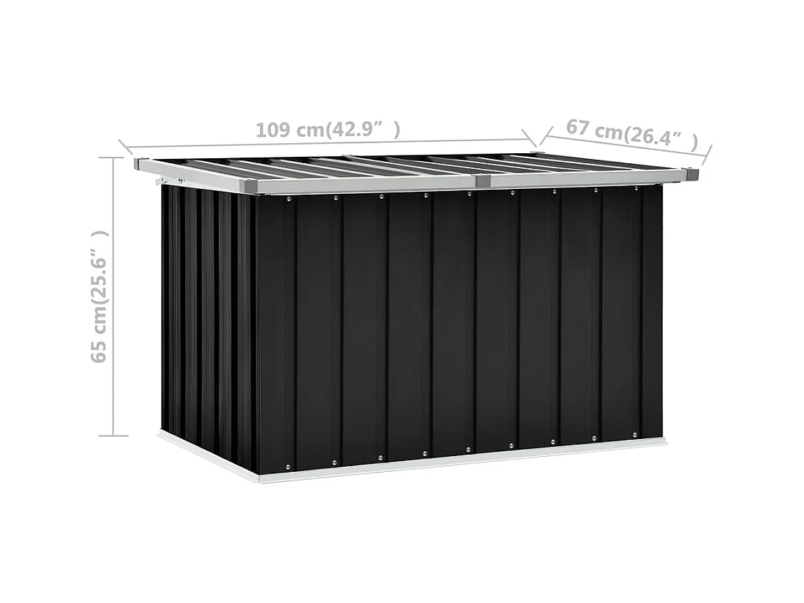 Boîte de rangement de jardin Anthracite 109x67x65