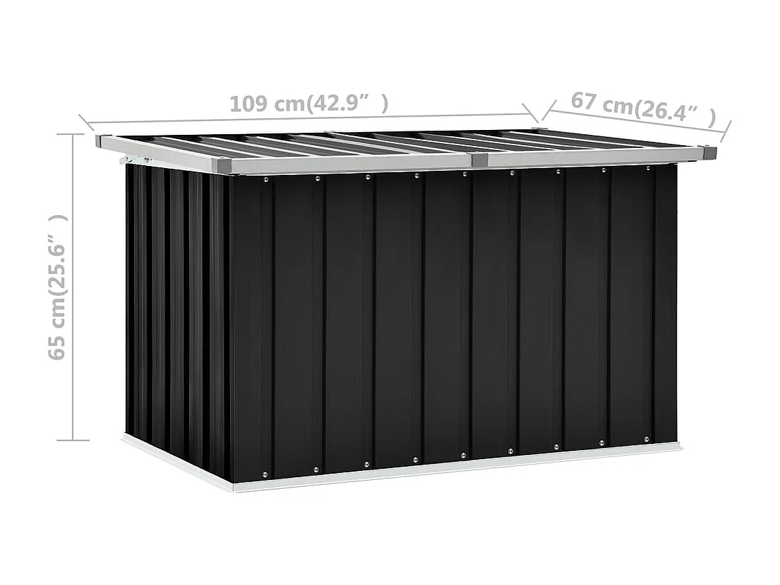 Boîte de rangement de jardin Anthracite 109x67x65