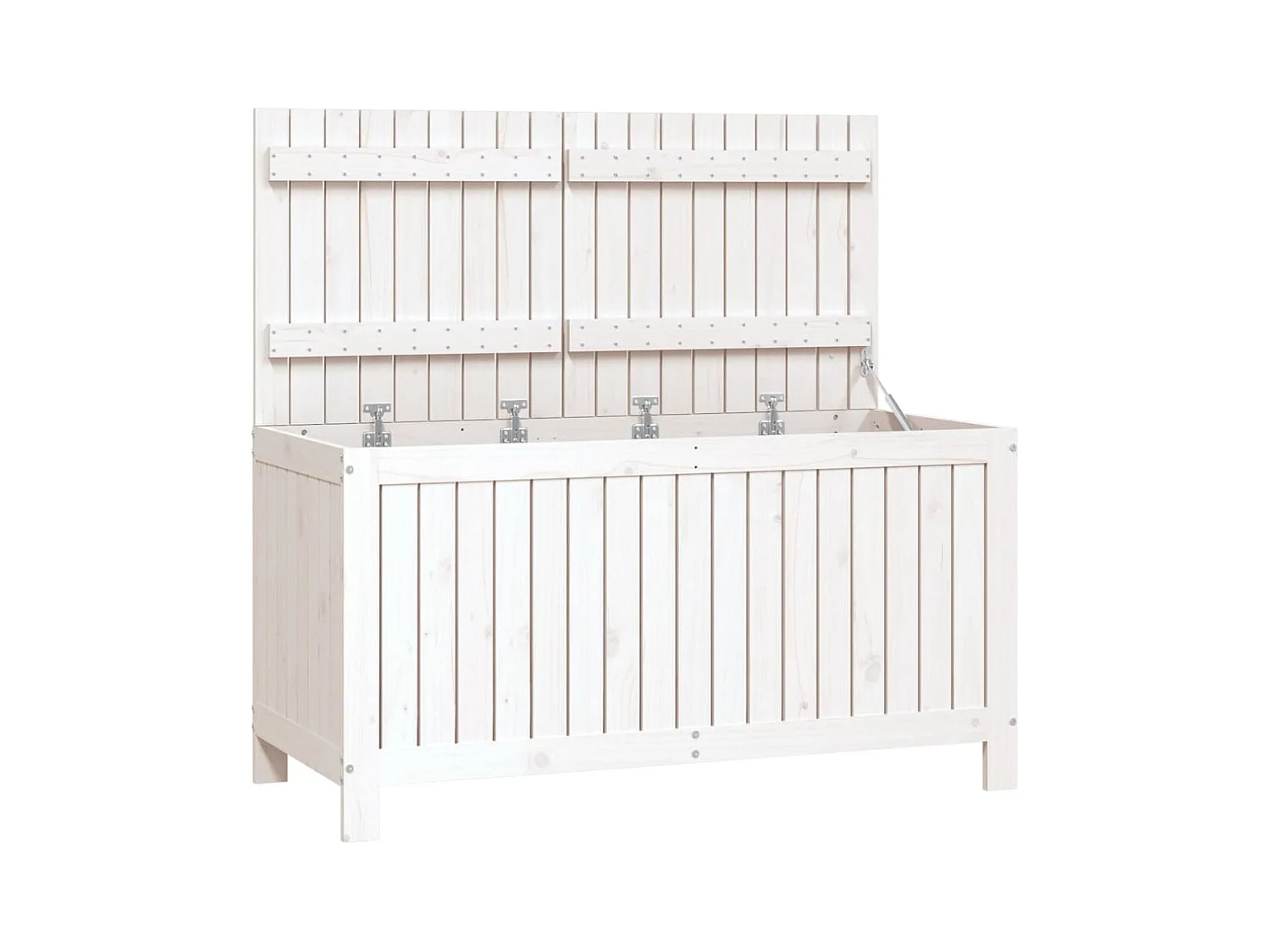 Boîte de rangement de jardin Blanc 121x55x64 Bois de pin