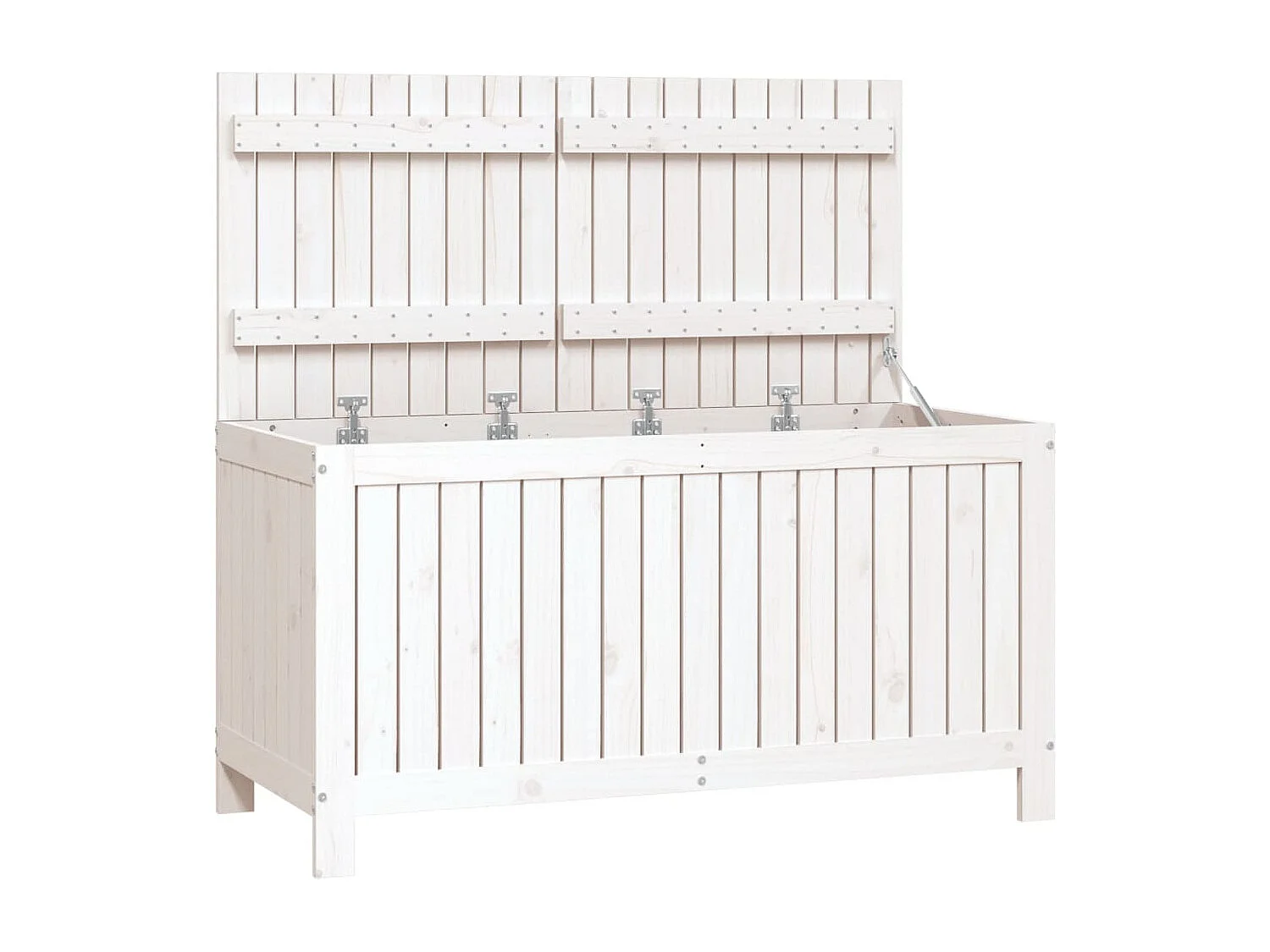 Boîte de rangement de jardin Blanc 121x55x64 Bois de pin