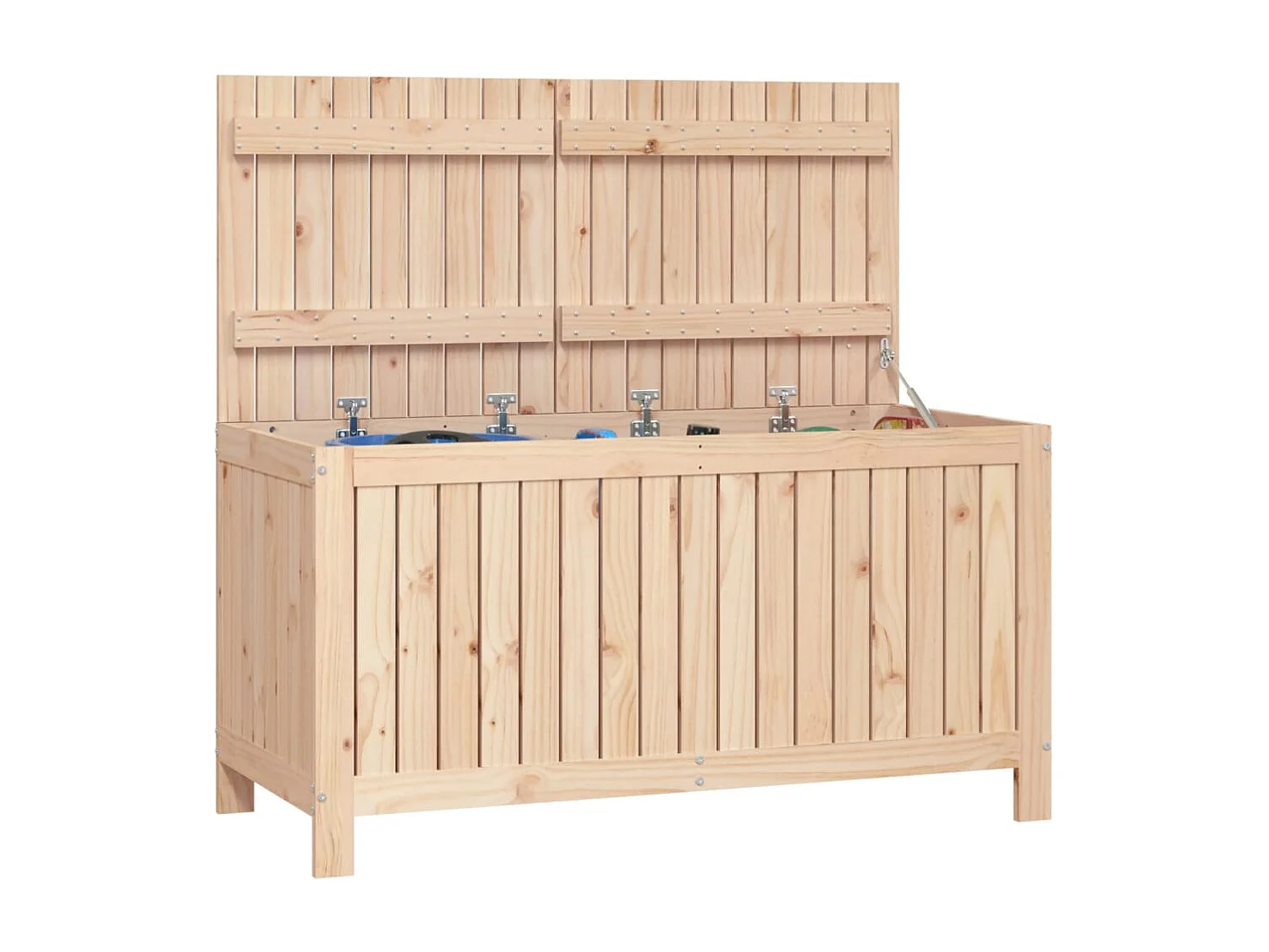 Boîte de rangement de jardin 121x55x64 Bois massif de pin