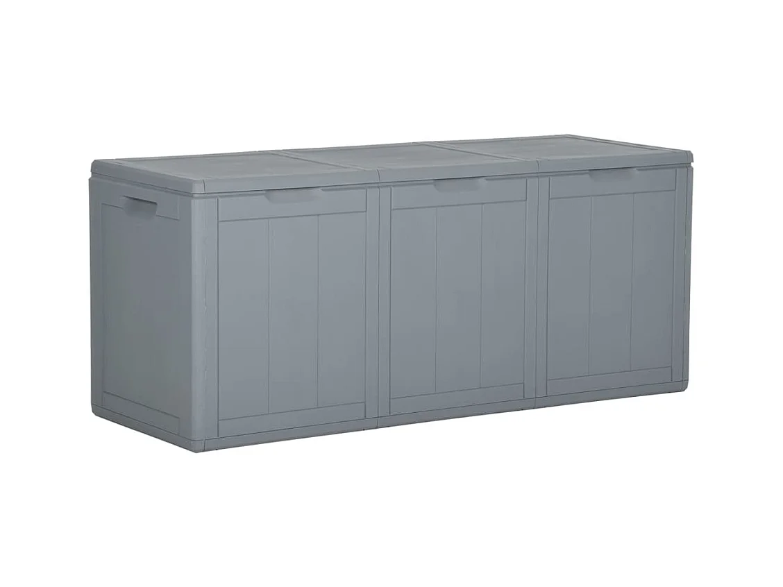 Boîte de rangement de jardin 270 L Gris PP