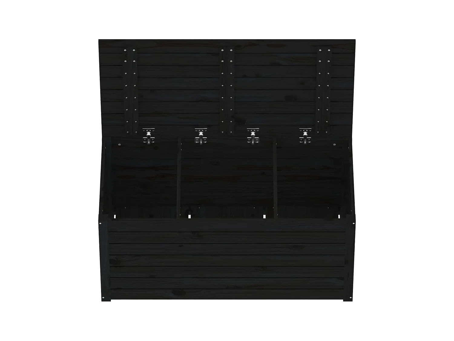 Boîte de jardin noir 101x50,5x46,5 bois massif de pin