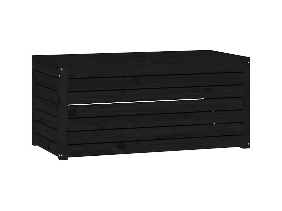 Boîte de jardin noir 101x50,5x46,5 bois massif de pin