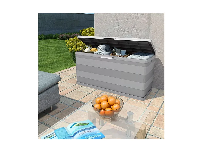 Coffre de rangement polypropylène gris clair Tinoa 117cm