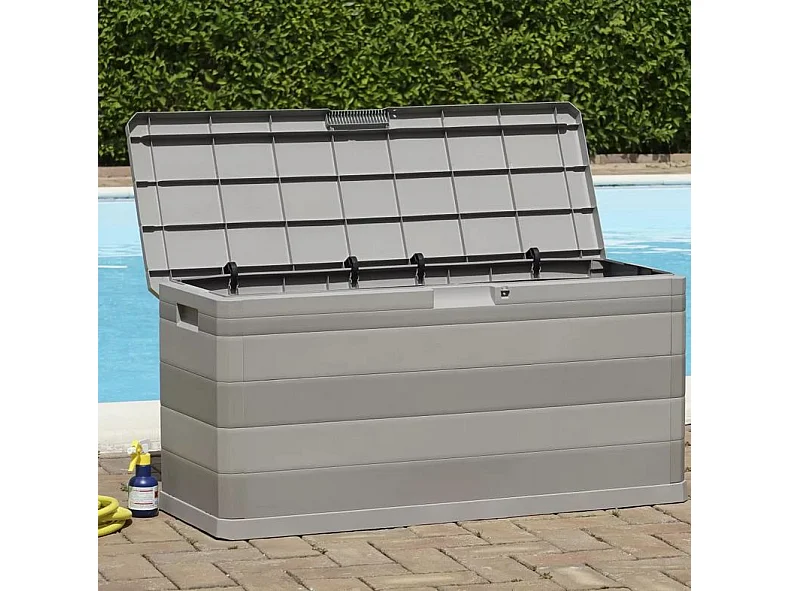 Coffre de rangement polypropylène gris clair Tinoa 117cm