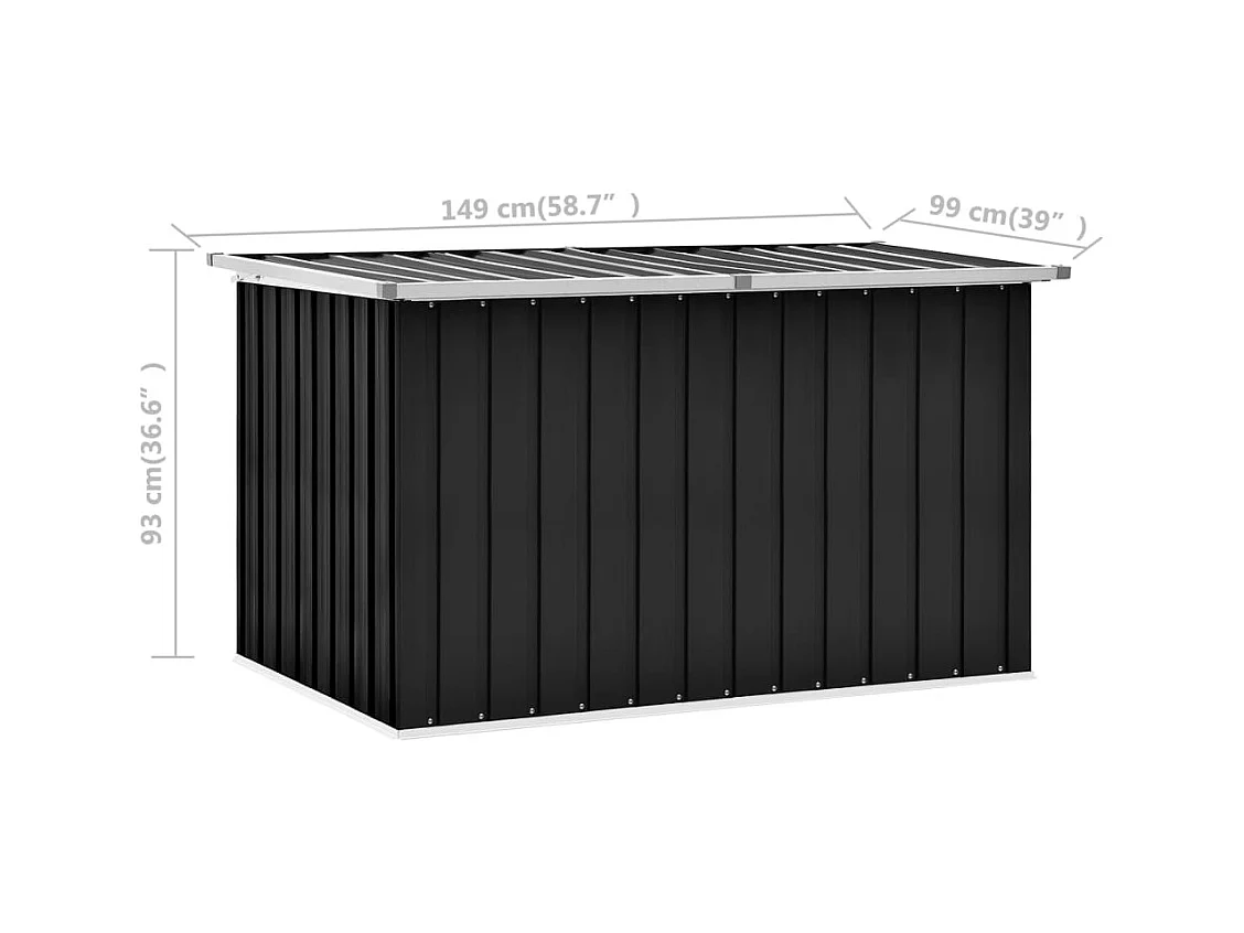 Boîte de rangement de jardin Anthracite 149x99x93