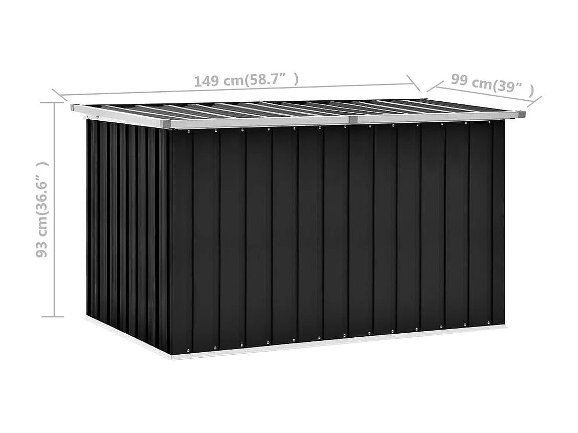 Boîte de rangement de jardin Anthracite 149x99x93