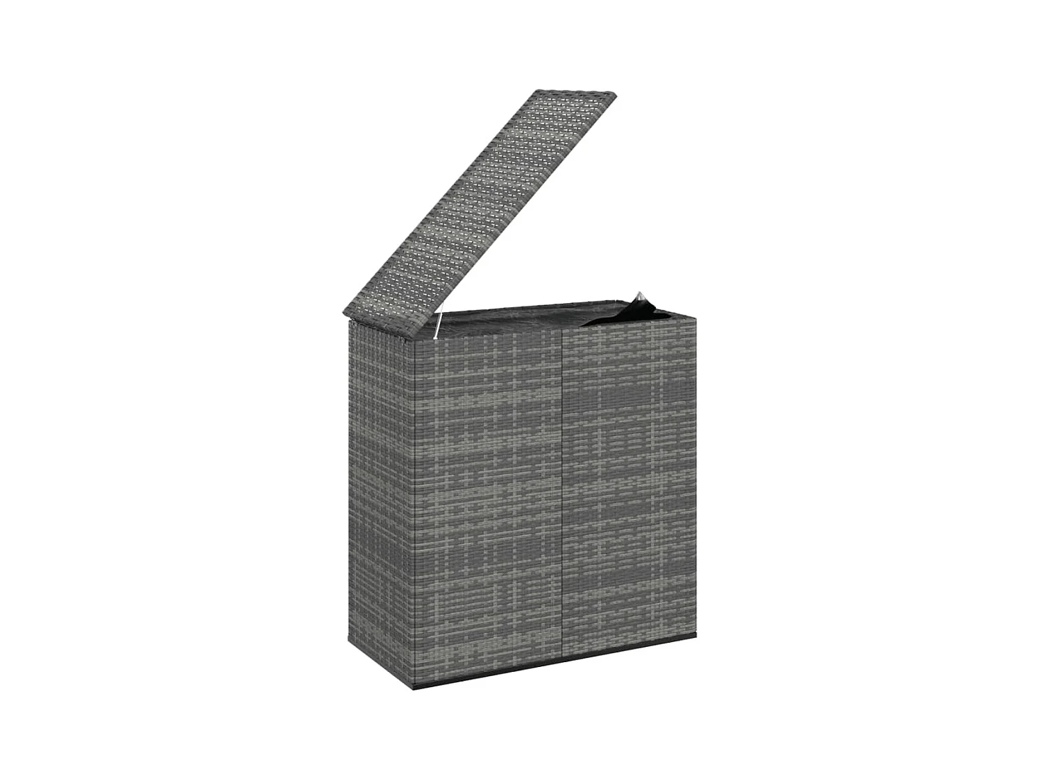 Boîte à coussins de jardin Résine tressée 100x49x103,5 Gris