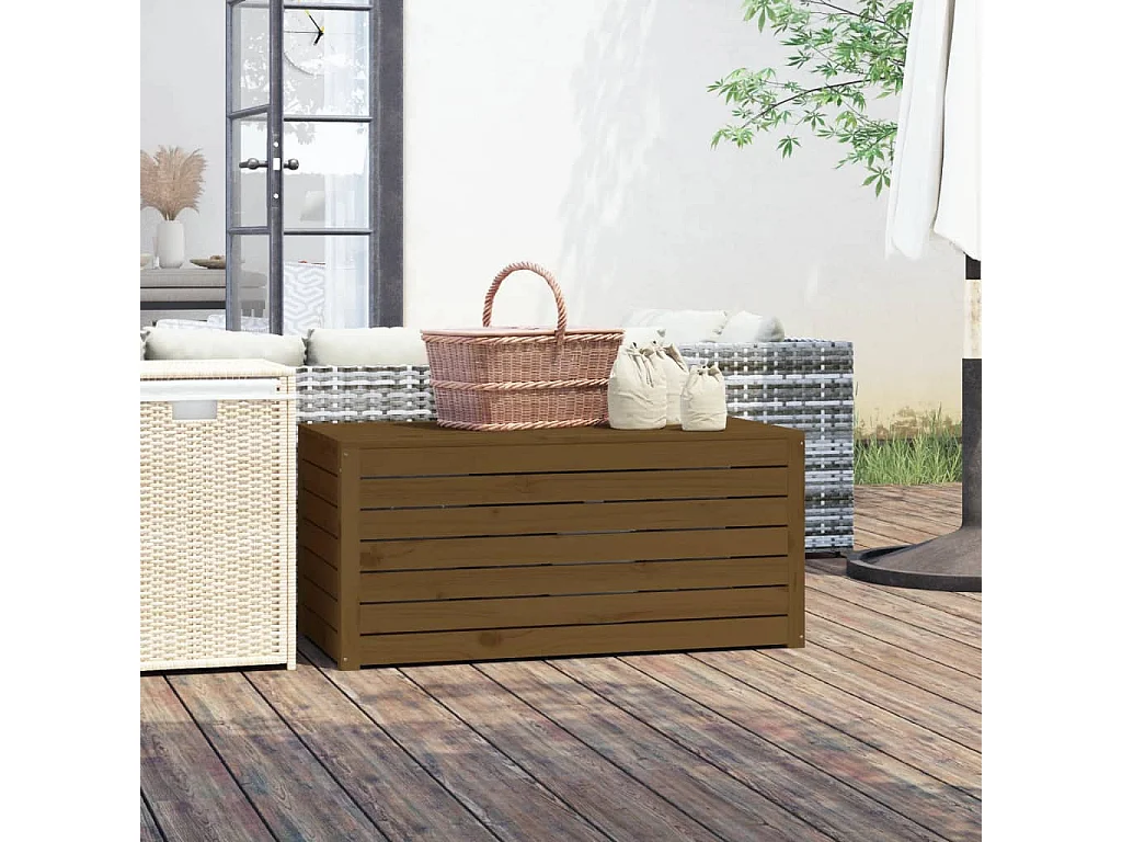 Boîte de jardin marron miel 101x50,5x46,5 bois massif de pin