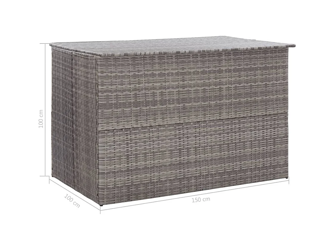 Boîte de rangement de jardin Gris 150x100x100 Résine tressée