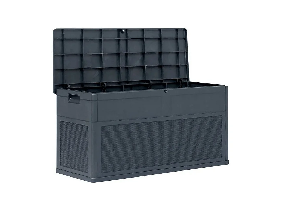 Coffre de rangement jardin plastique anthracite Cedar