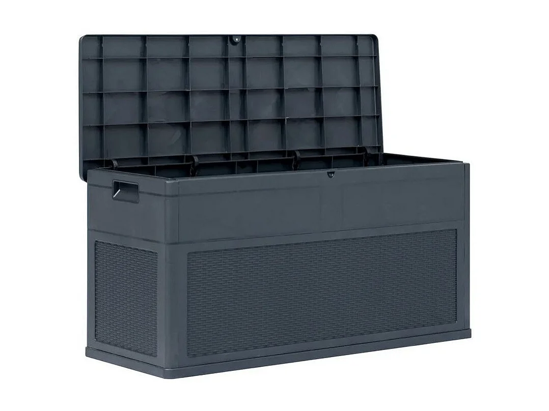 Coffre de rangement jardin plastique anthracite Cedar