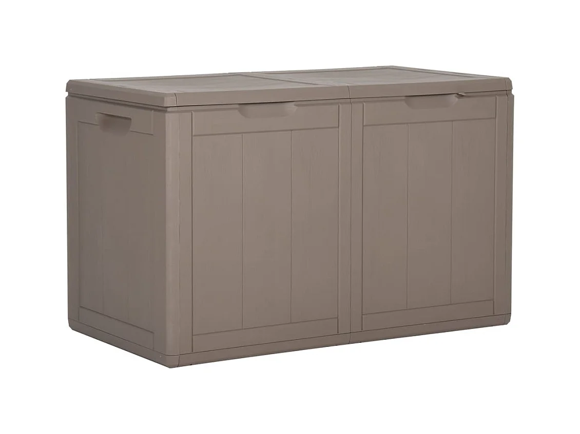 Boîte de rangement de jardin 180 L Marron PP