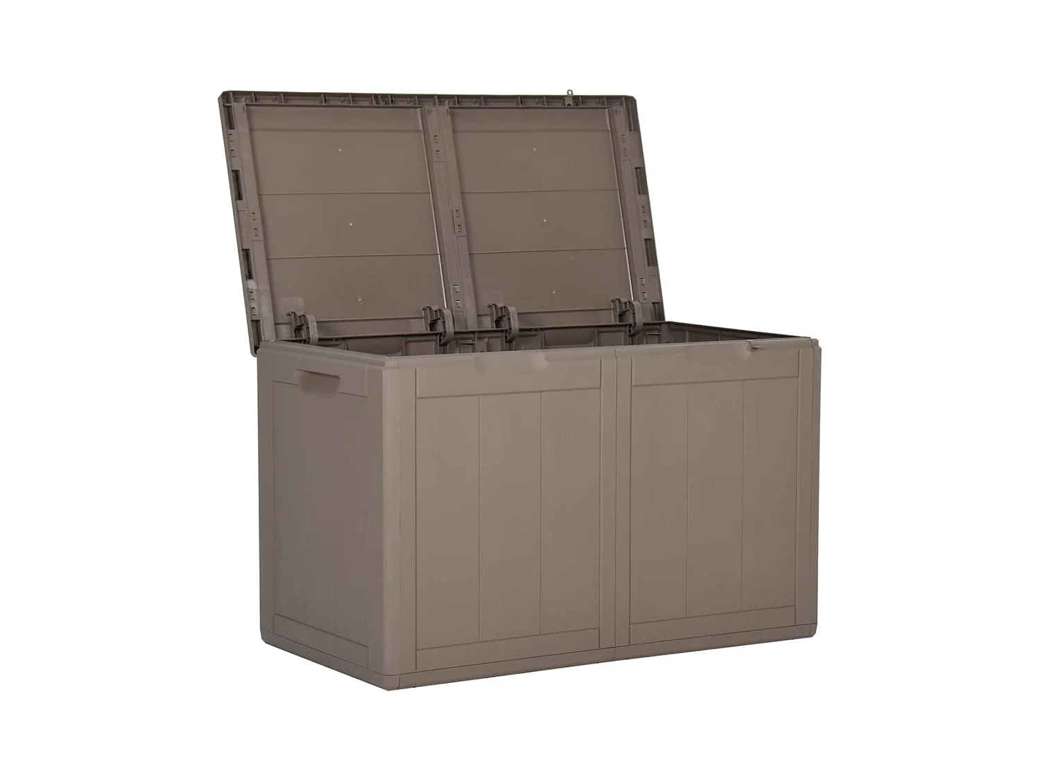 Boîte de rangement de jardin 180 L Marron PP