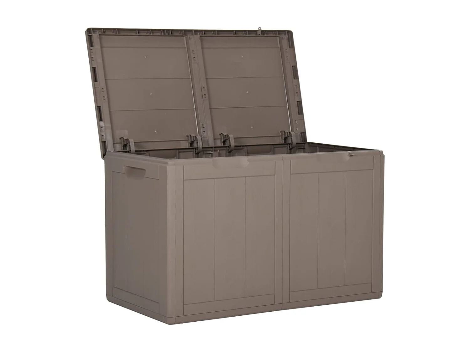 Boîte de rangement de jardin 180 L Marron PP