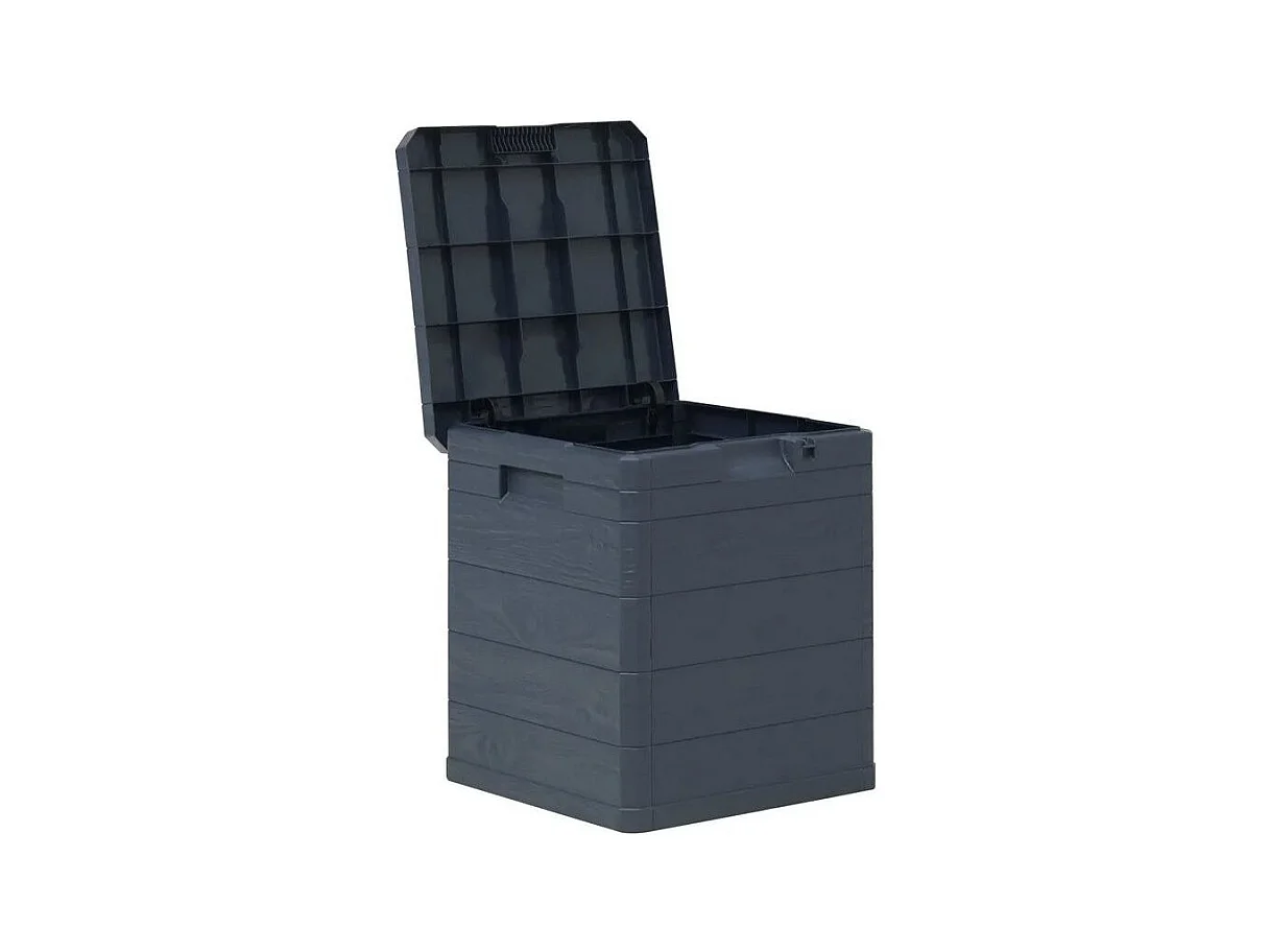 Coffre de rangement plastique anthracite Nited 42cm