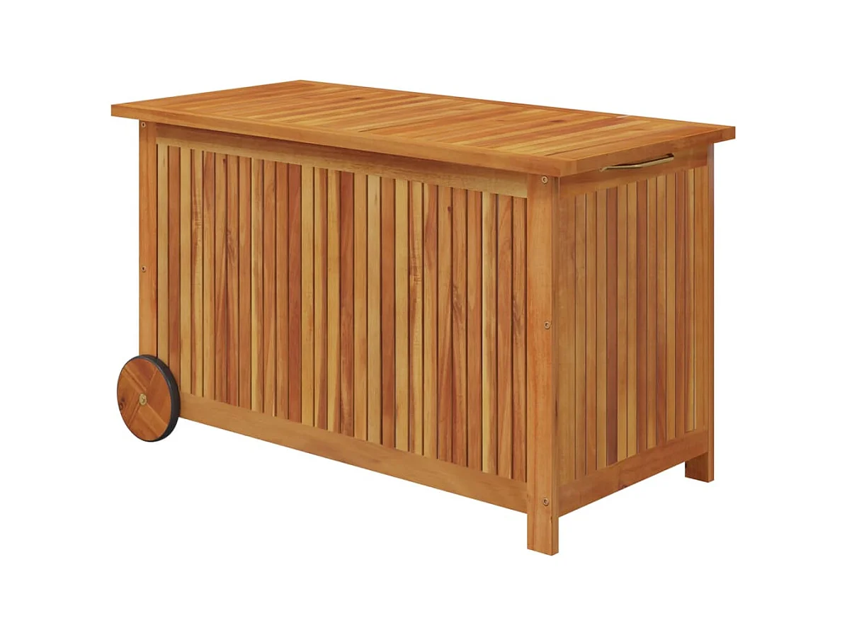 Boîte de rangement de jardin avec roues 90x50x58 Bois acacia