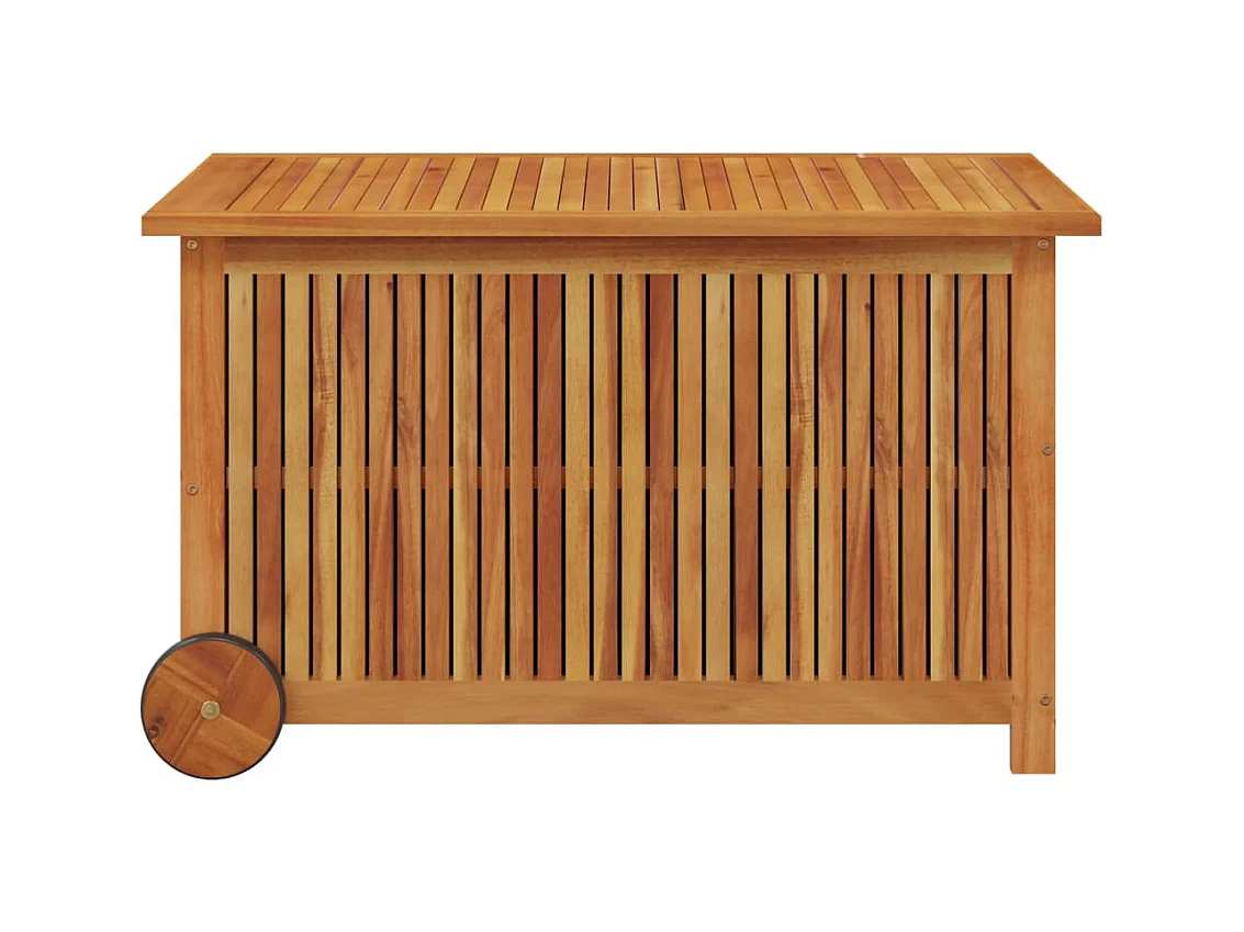 Boîte de rangement de jardin avec roues 90x50x58 Bois acacia