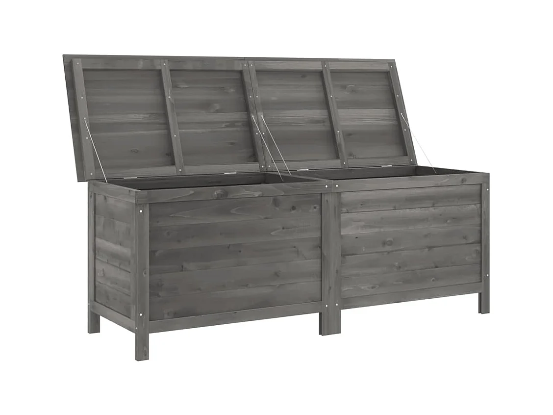 Boîte de rangement de jardin anthracite bois massif sapin