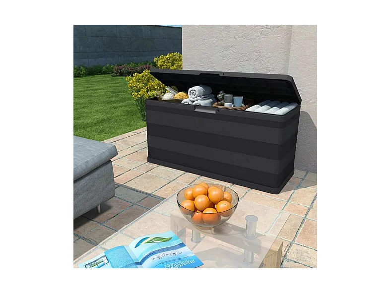 Coffre de rangement polypropylène noir Tinoa