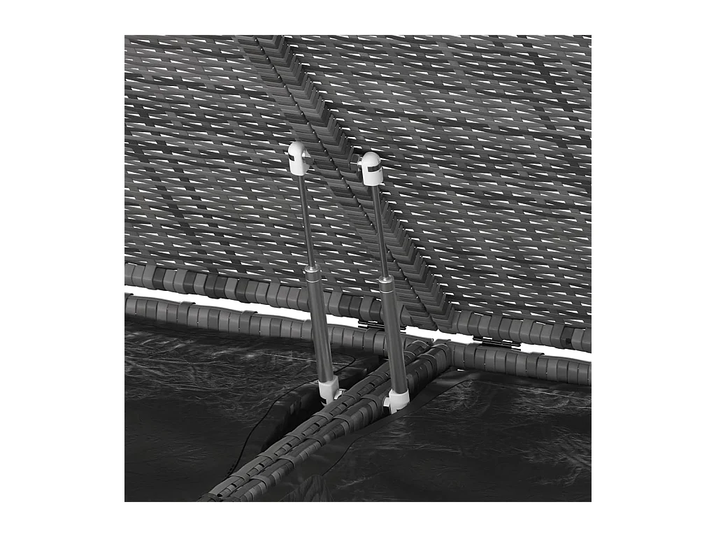 Boîte à coussins de jardin Résine tressée 291x100,5x104 Gris