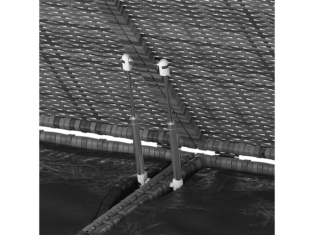 Boîte à coussins de jardin Résine tressée 291x100,5x104 Gris