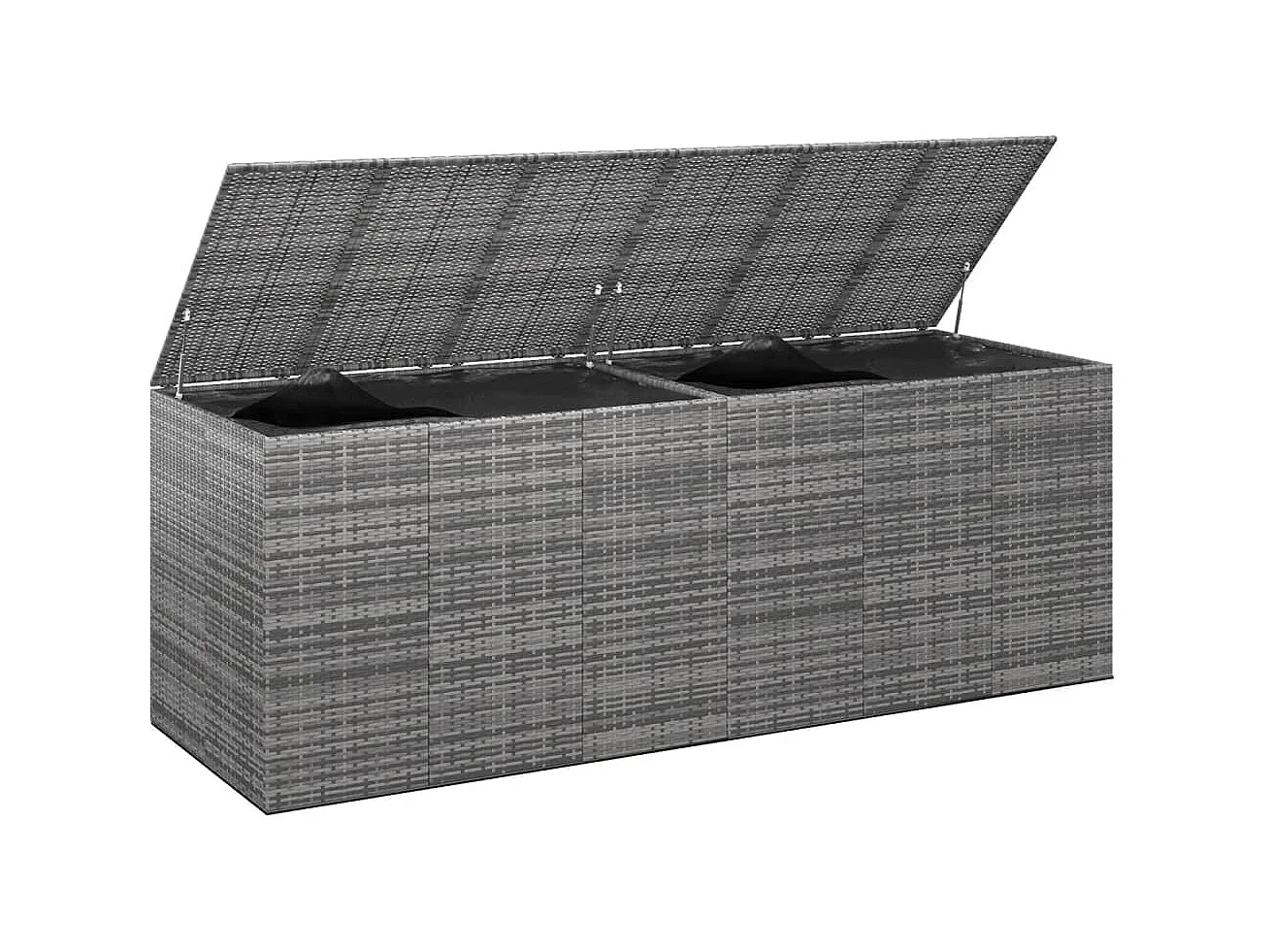 Boîte à coussins de jardin Résine tressée 291x100,5x104 Gris