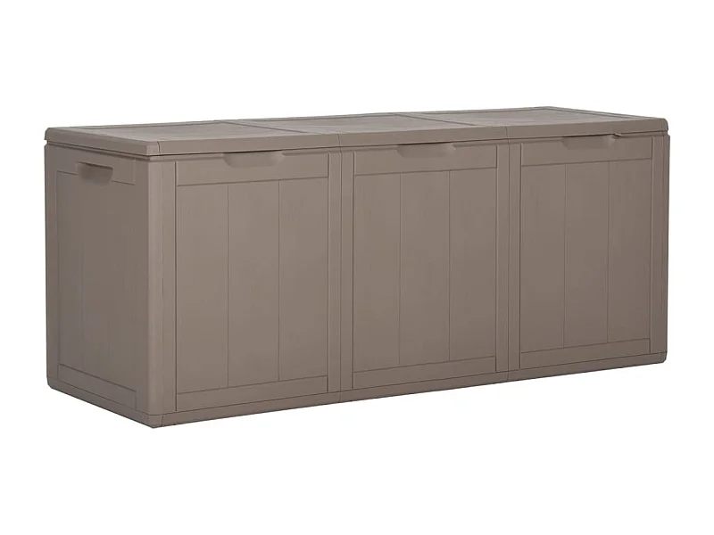 Boîte de rangement de jardin 270 L Marron PP