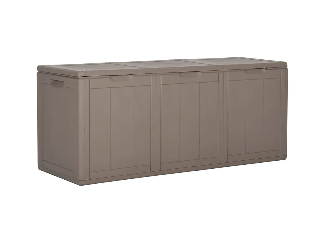 Boîte de rangement de jardin 270 L Marron PP