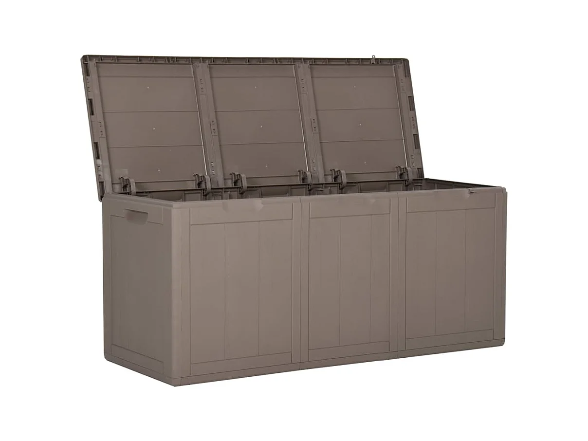 Boîte de rangement de jardin 270 L Marron PP