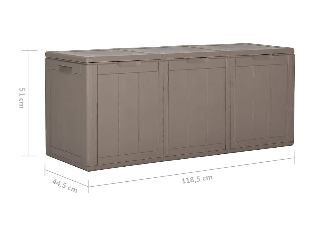 Boîte de rangement de jardin 270 L Marron PP