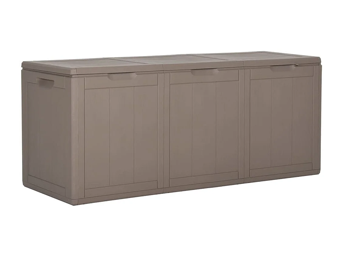 Boîte de rangement de jardin 270 L Marron PP
