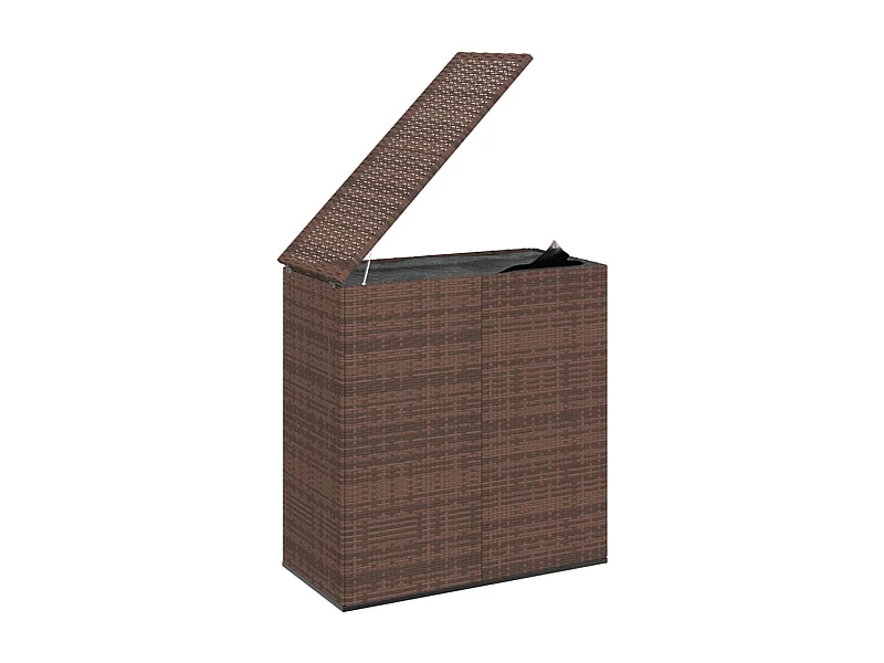 Boîte à coussins de jardin Résine tressée 100x49x103,5 Marron