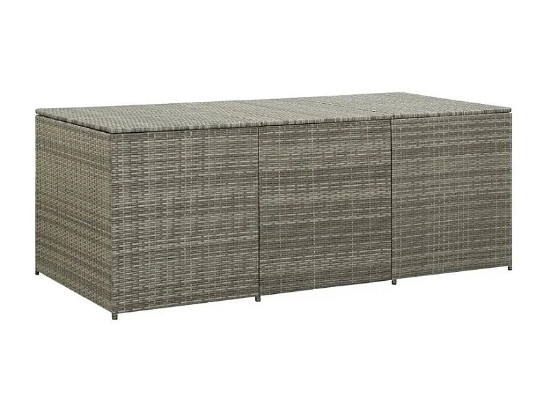 Coffre de rangement jardin résine tressée grise Zamen 180cm