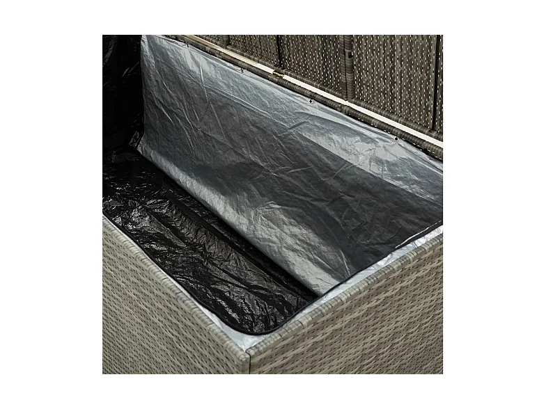 Coffre de rangement jardin résine tressée grise Zamen 180cm