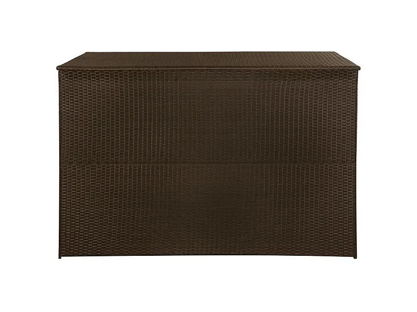 Coffre de rangement jardin résine tressée marron Zamen