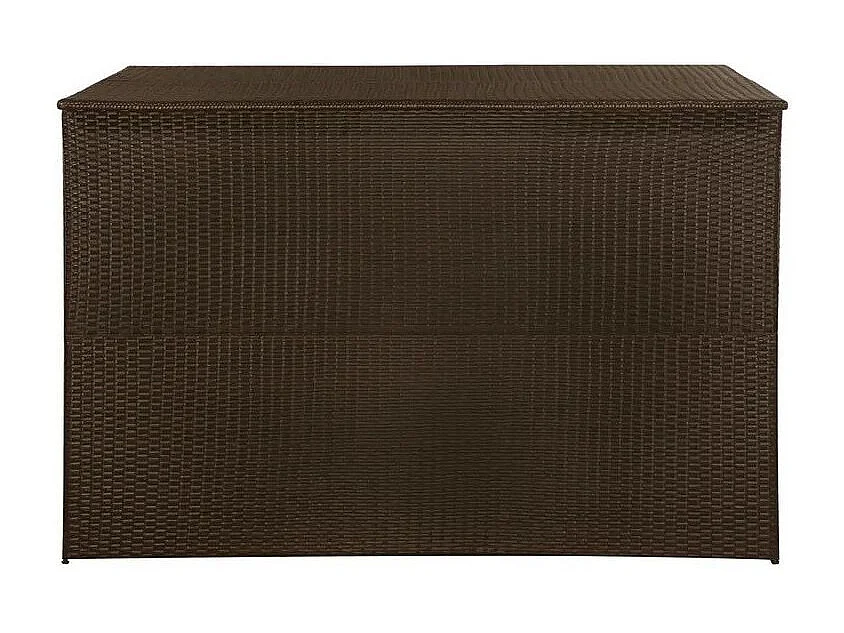Coffre de rangement jardin résine tressée marron Zamen