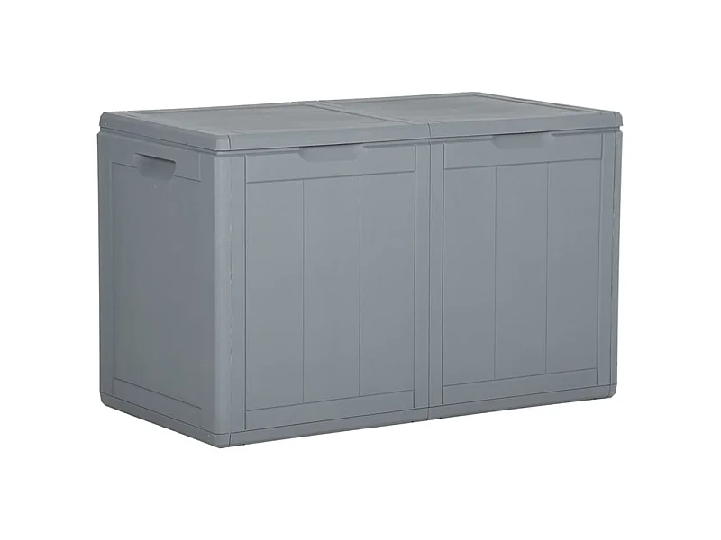 Boîte de rangement de jardin 180 L Gris PP