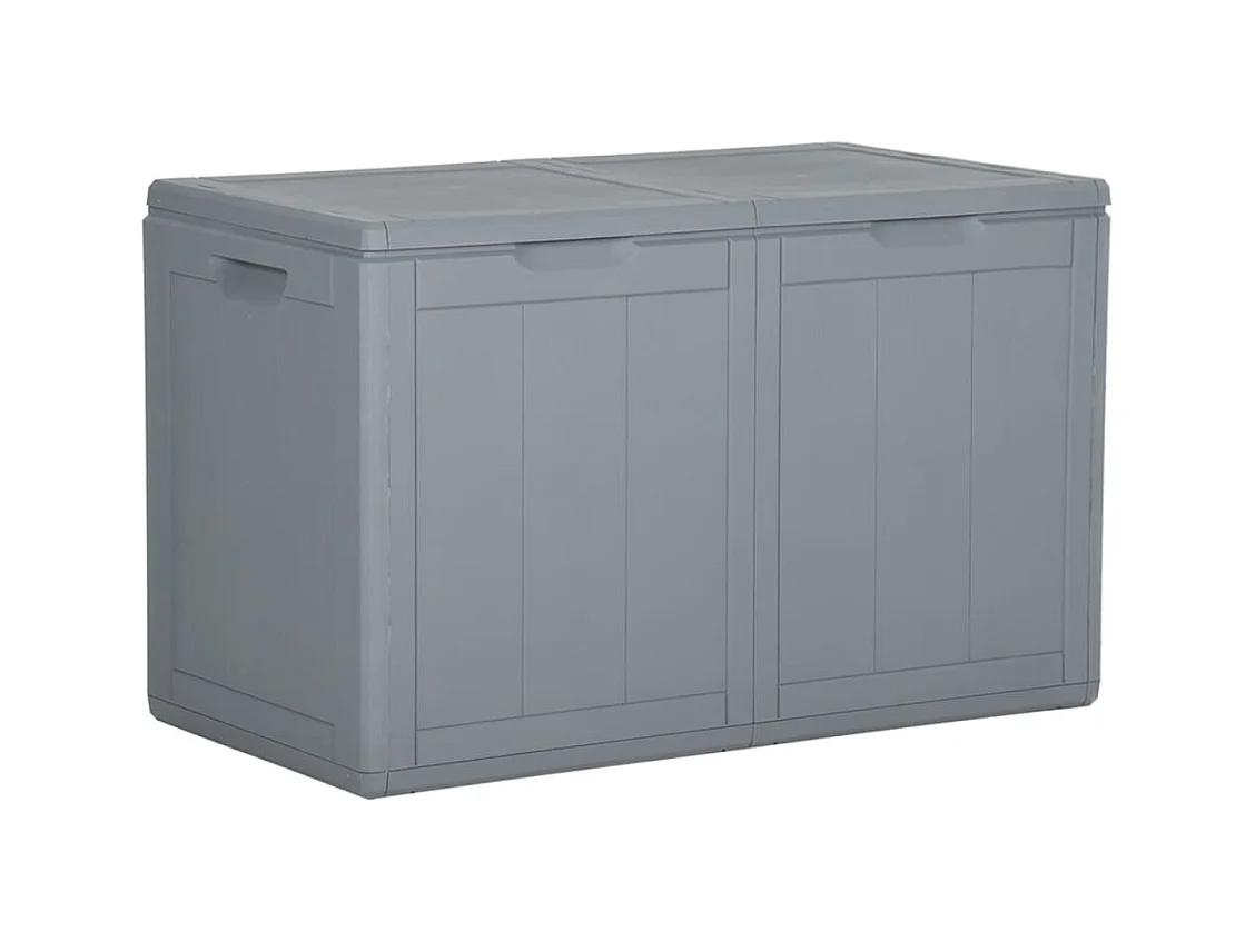 Boîte de rangement de jardin 180 L Gris PP